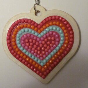 Heart Shaped Diamond Art Keychain Item #2512025